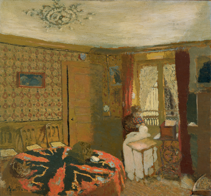  Edouard Vuillard —— Mme Vuillard Sewing by the Window, rue Truffaut